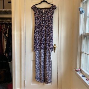 Target "Xhiliration" Navy Floral High-Low Dress